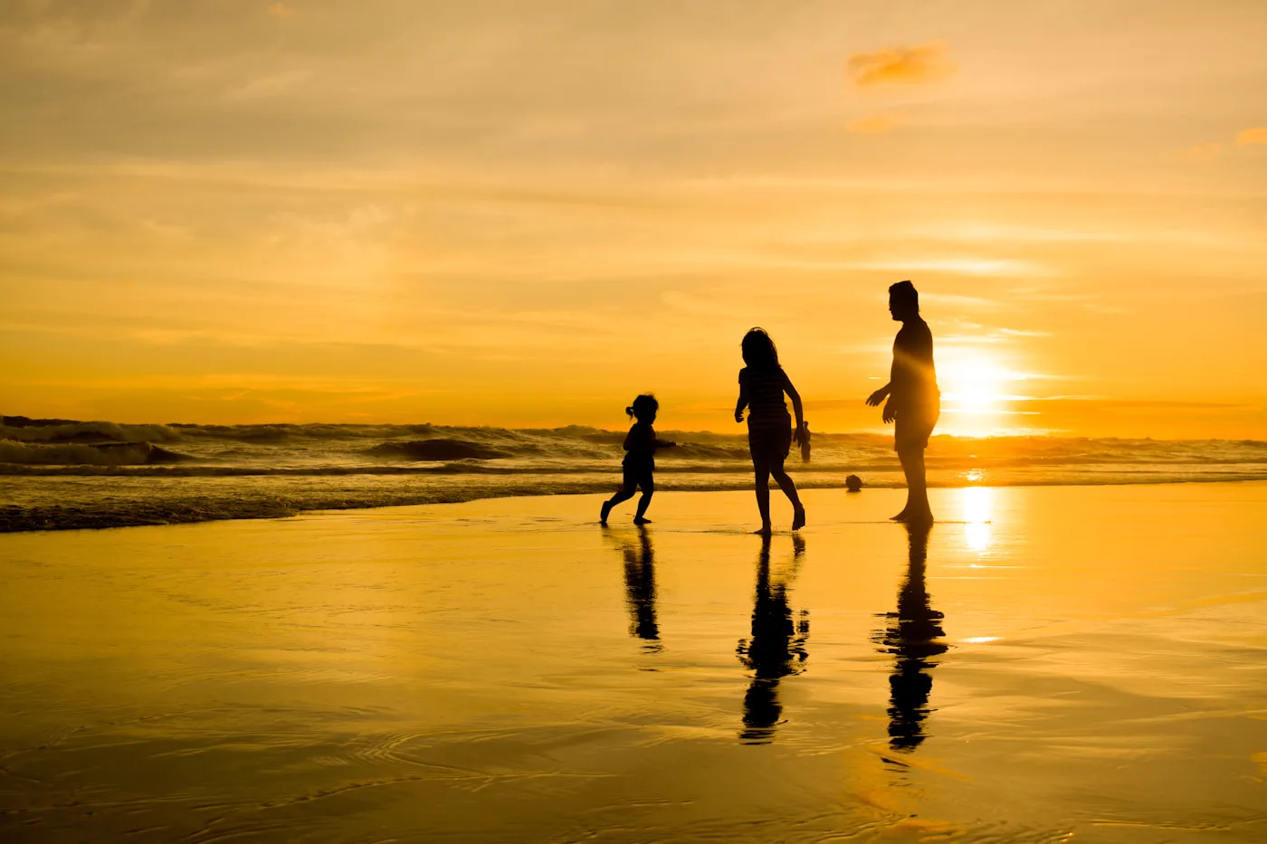 Family at sunset