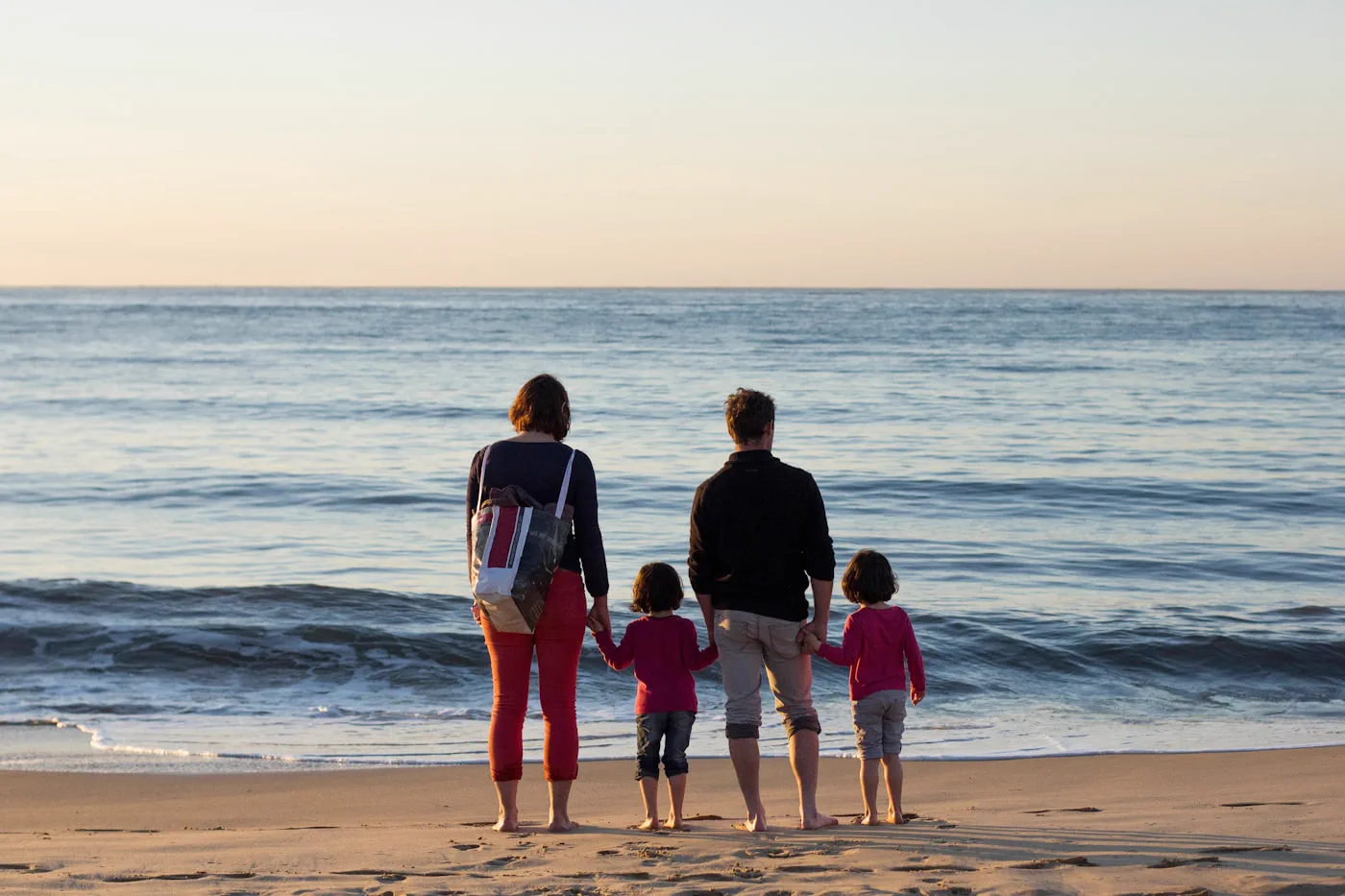 Family by the sea