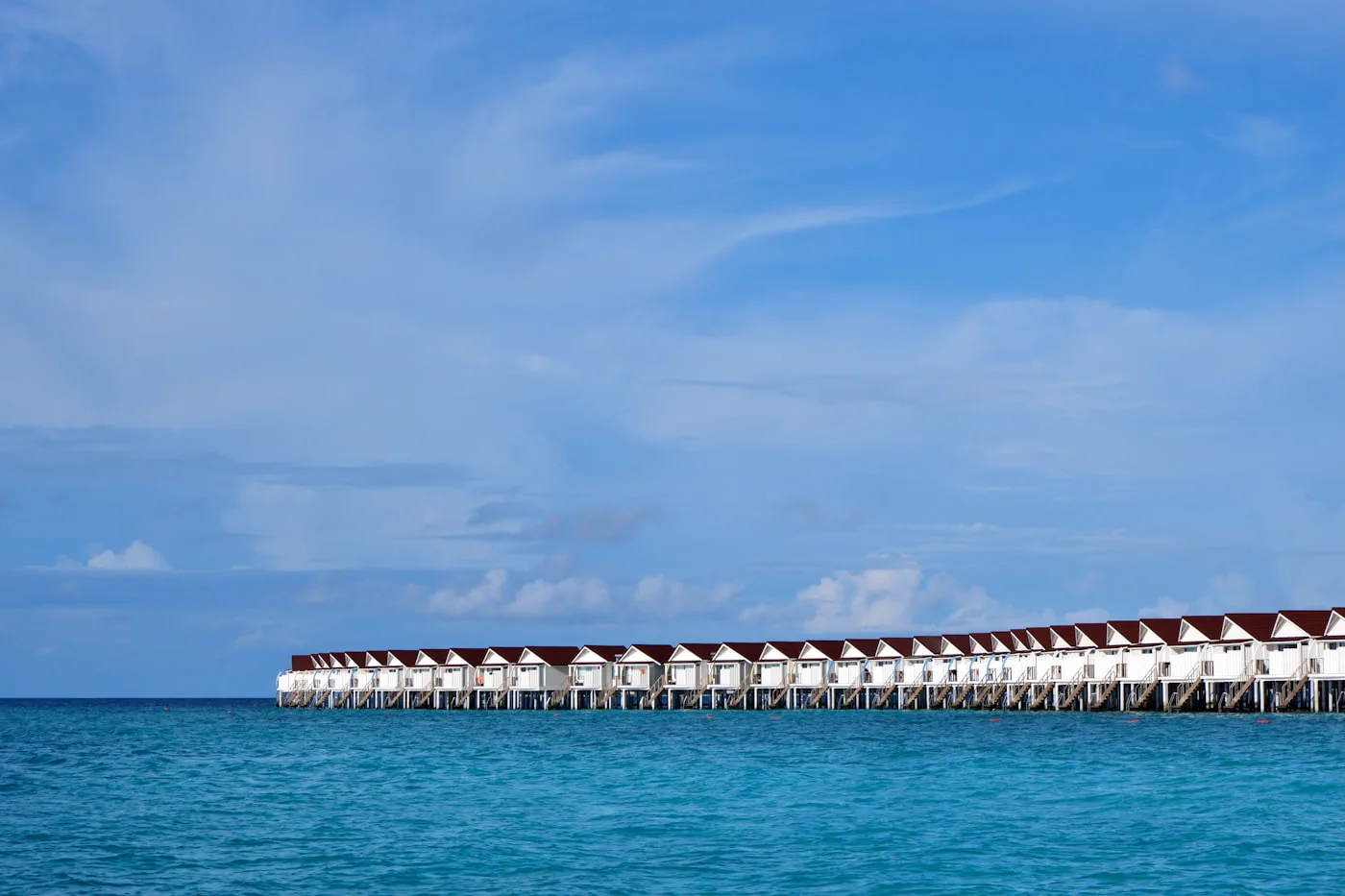 Aerial over an island resort