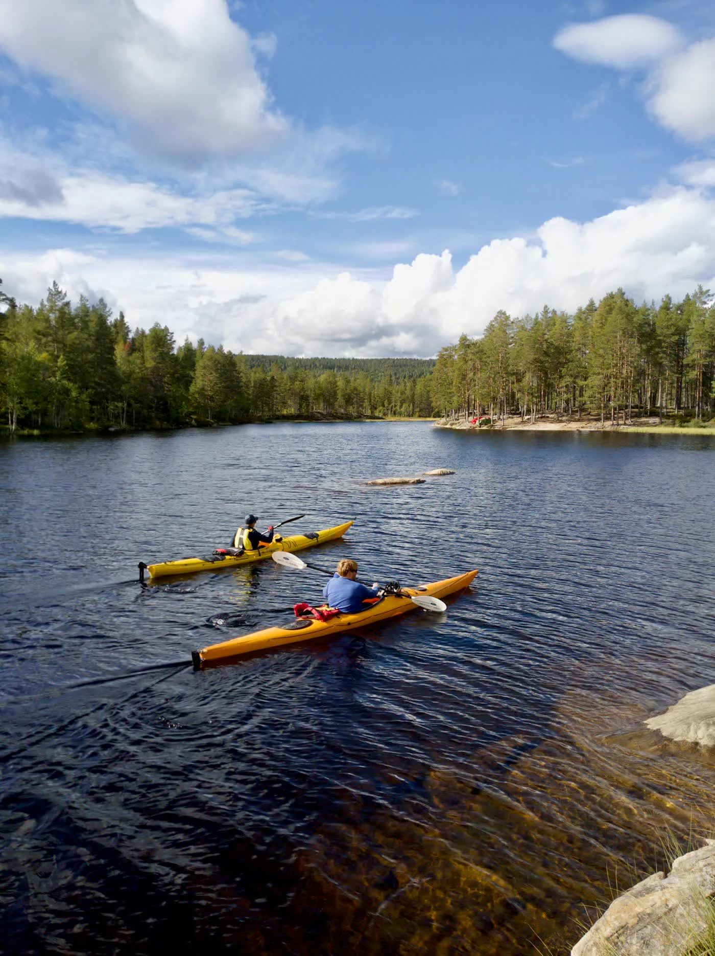 Kayaking a calm lake