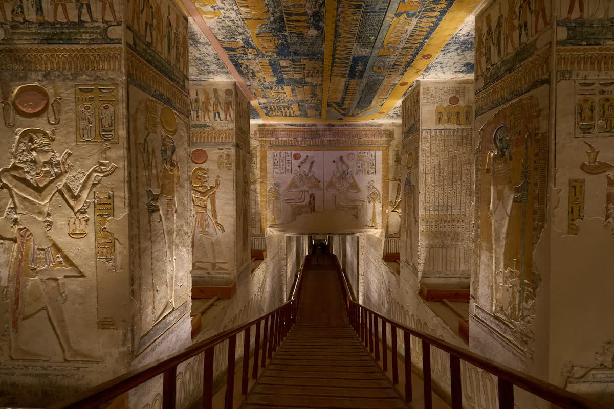 A painted tomb in the Valley of the Kings