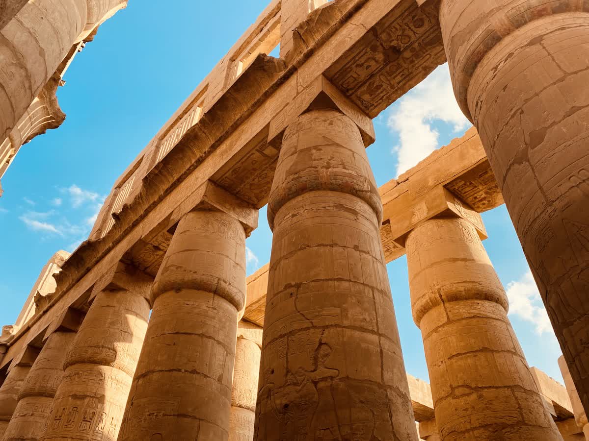 Ancient Egyptian temple columns