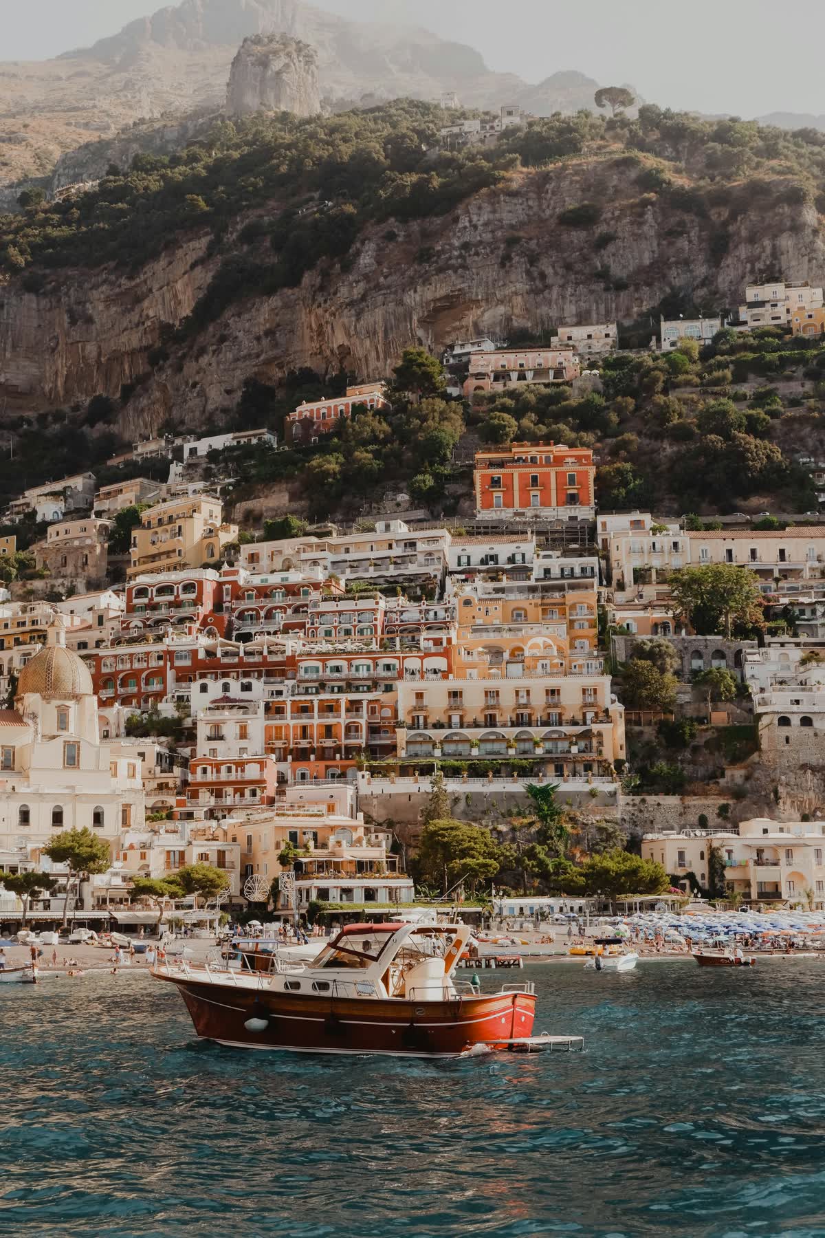 Stone dwellings above the Italian coast